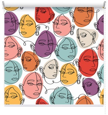 Houseart Πρόσωπα με διάφορα χρώματα, Line Art, Ρολοκουρτίνες, 100 x 100 εκ.